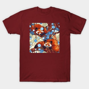 Two cute sleeping red pandas pattern T-Shirt